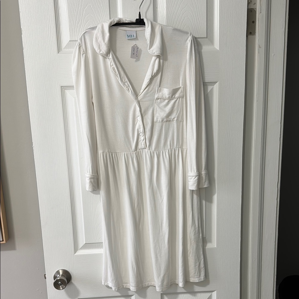 ME Makeover Essentials White Sleeveless Shirt Dress